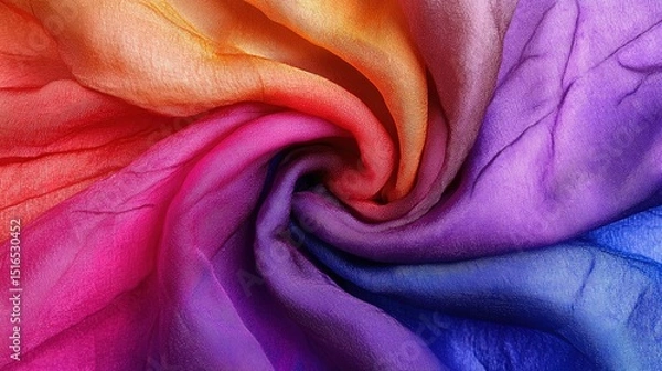 Fototapeta Wet silk with delicate color transitions and light that highlights the texture of the fabric 