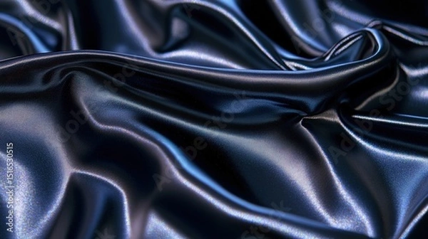 Fototapeta Wet silk with folds that shimmer in the light 