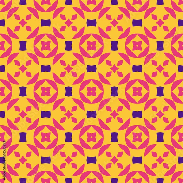 Obraz Vibrant Geometric Pop Art Floral Pattern