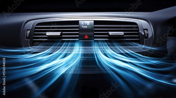 Obraz Cool breeze flows from car air conditioner creating comfortable