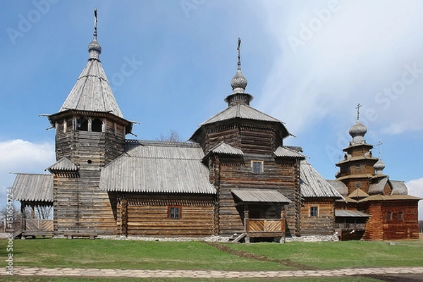 Obraz Old dark wooden church in Suzdal