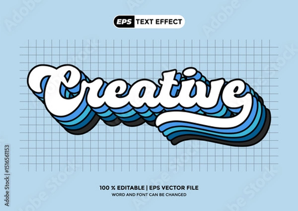 Fototapeta 3D Text Effect Design Editable Creative