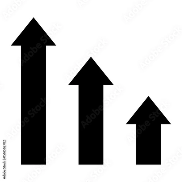 Fototapeta 上向き矢印のシンプルなアイコン　イラスト　ピクトグラム