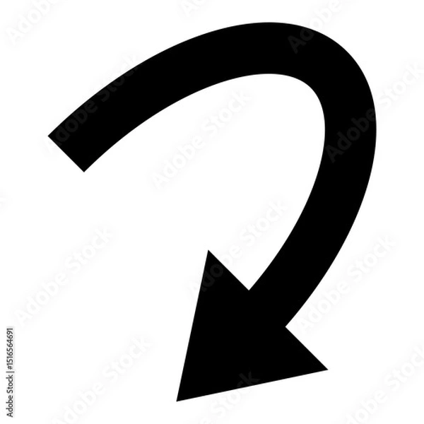 Fototapeta カーブする矢印のアイコン