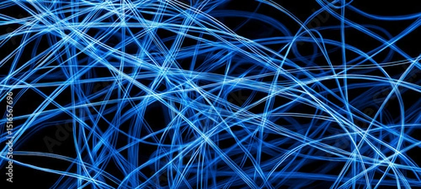 Obraz Blue abstract light streaks background energy network web