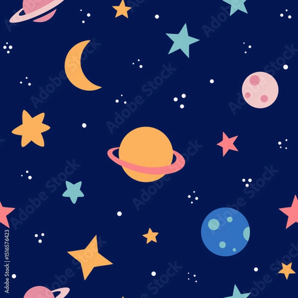 Obraz galaxy star seamless pattern   hand drawn stars  