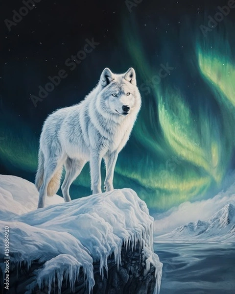 Fototapeta wolf in the snow By Generated AI