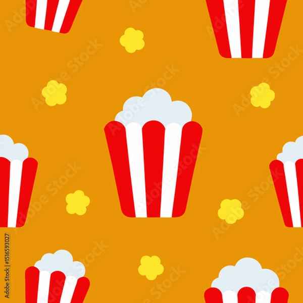 Obraz seamless popcorn pattern   red striped tubs 