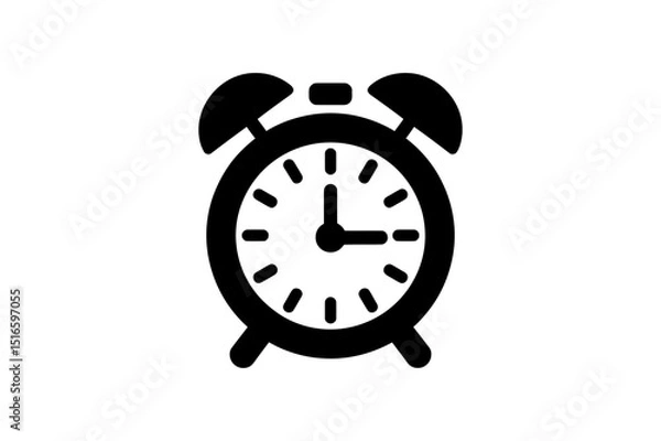 Fototapeta Simple illustration of a black alarm clock icon