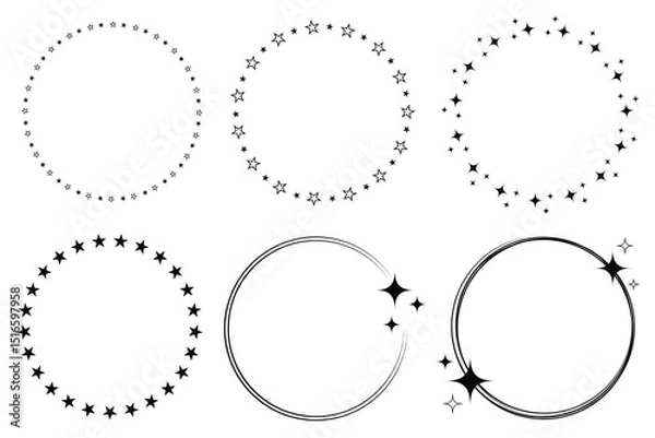 Fototapeta Set of stars frame minimalist