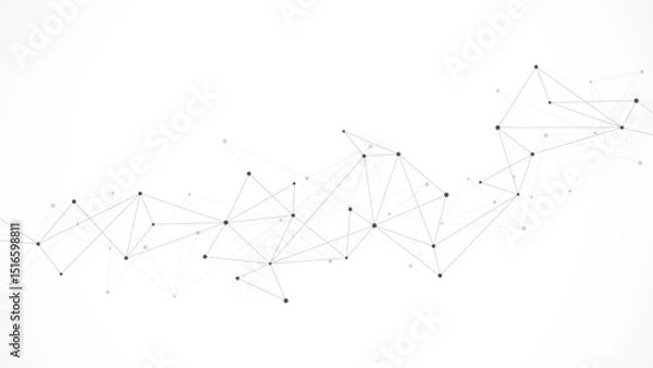 Obraz Vector illustration of minimalistic design with connecting the dots and lines. Abstract geometric background of science and technology concept