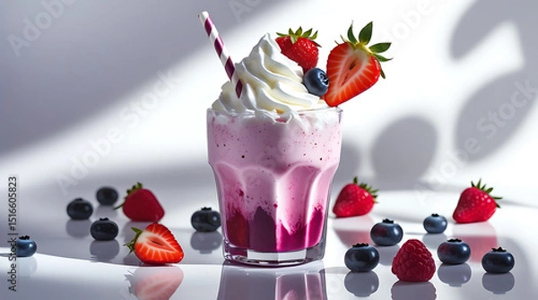Obraz yogurt with berries