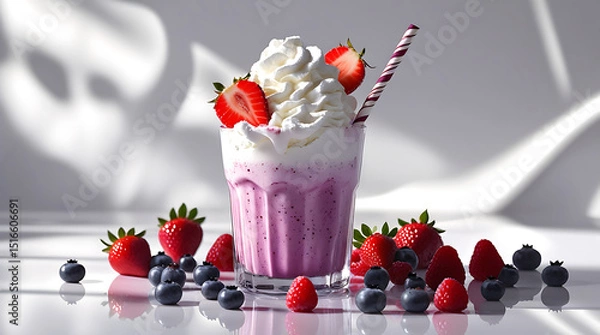 Obraz yogurt with berries