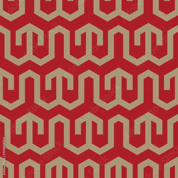 Fototapeta Abstract seamless geometric pattern with lines and hexagonal shapes -vector eps8