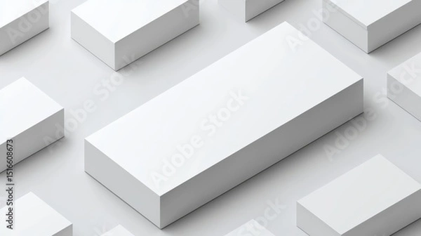 Fototapeta White Box Mockup Minimalist Composition, Product Packaging Design, 3D Render, Branding Mockup,Packaging