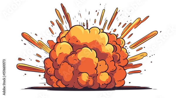Obraz Colorful Cartoon Bomb Explosion Vector Illustration Image