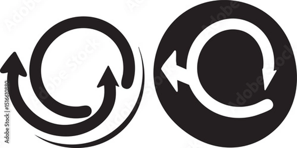 Fototapeta Vector tire track symbol design with a shiny refresh button concept