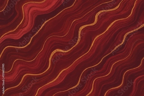 Fototapeta Dark Red Marble Pattern with Gold Veins