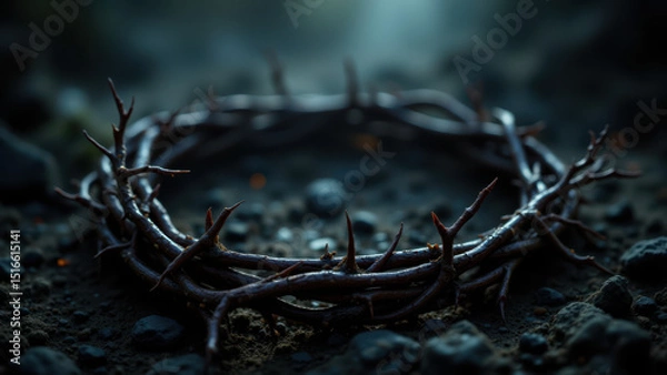 Fototapeta A thorny crown representing Jesus's Crown of Thorns.