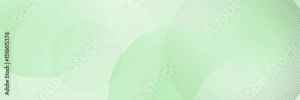 Fototapeta Minimalist soft Abstract Background in Gradient green and white Tones with Circles. Circle effect style geometric, abstract background.