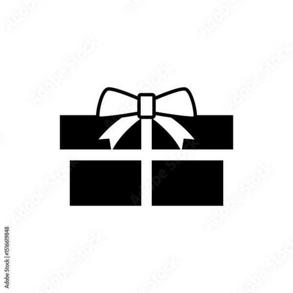 Obraz Gift Box with Ribbon Tied Top Icon.
