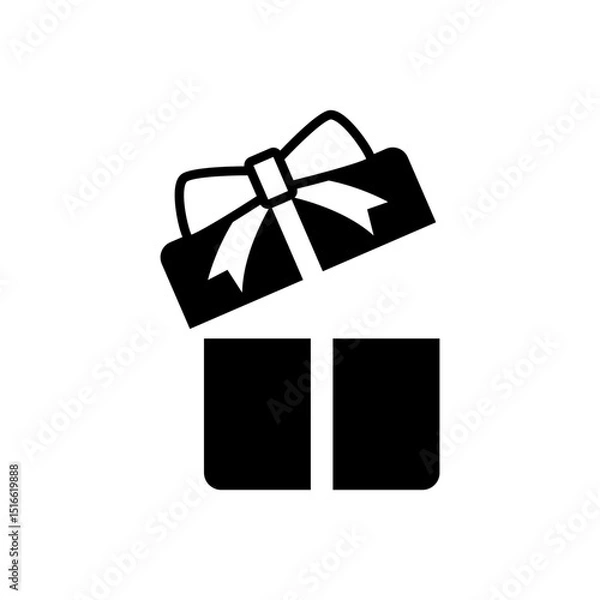 Obraz Gift Box with Ribbon Tied Top Icon.