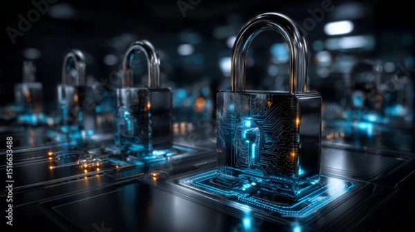 Fototapeta ERP. Businessmen's connections are protected through effective Enterprise Resource Planning (ERP) systems, enabling efficient data management and secure communication across business operations.