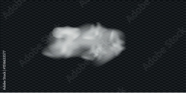 Fototapeta Cloud realistic effect. 3d white smoke. Vector illustration