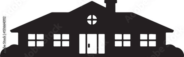 Fototapeta Set of silhouette icons related to apartment, flat, home, architecture, property, building, residential, silhouette vector icon set on white background.
