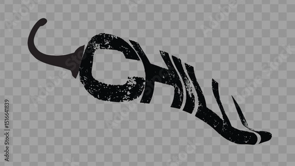 Fototapeta Chili Pepper Text Effect Logo for Social Media