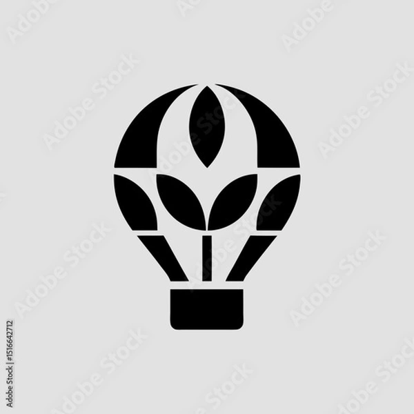 Obraz Colorful hot air balloon in sky vector illustration