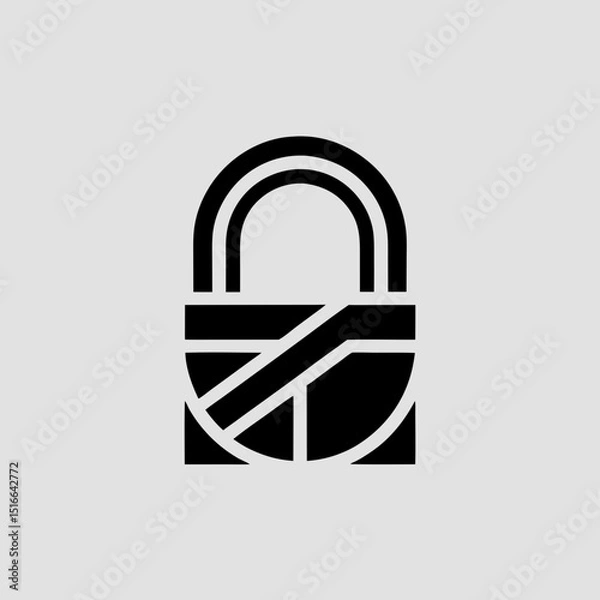 Obraz Flat lock security icon vector illustration