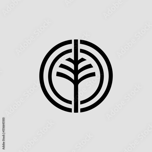 Obraz Stylized tree ring pattern vector illustration