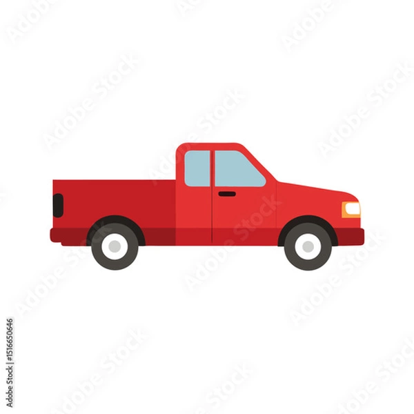 Obraz red truck isolated