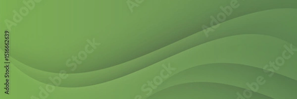 Fototapeta Abstract green wavy background. Vector modern