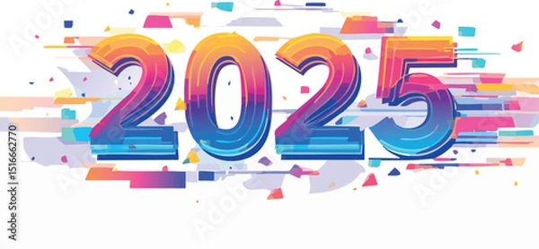 Obraz Pastel abstract 2026 numbers with smooth color transitions and creative pattern, ideal for modern backgrounds and web projects.