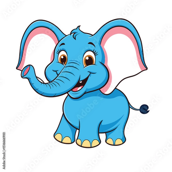Obraz Adorable Colorful Elephant Icon Illustrations