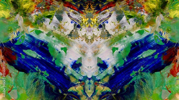 Fototapeta Abstract art background . Hand painting artwork on canvas .