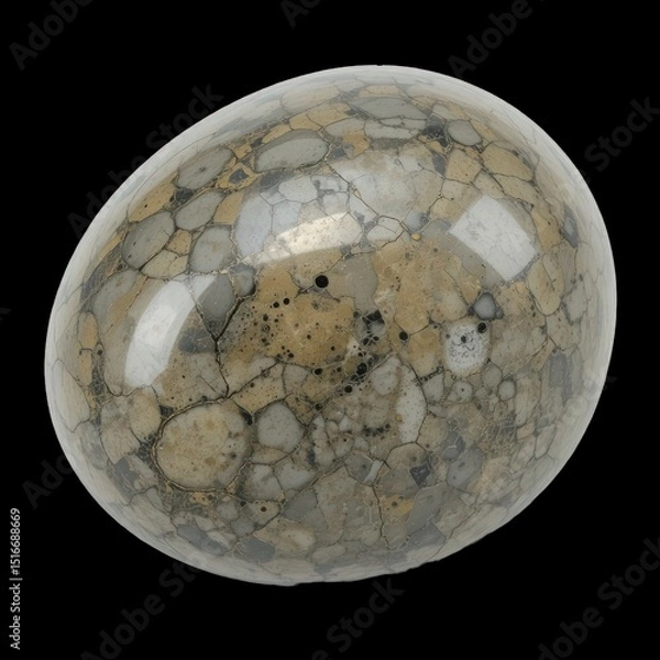 Fototapeta old stone sphere isolated on transparent background