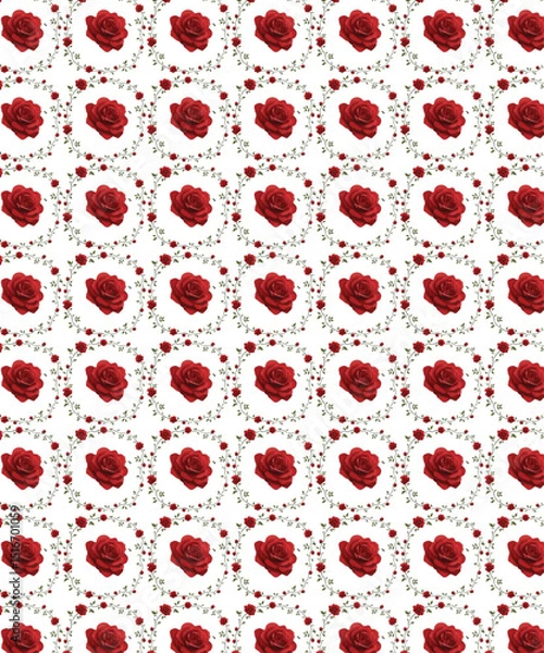 Obraz seamless pattern with red flowers