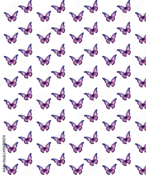 Obraz seamless pattern with pink butterfly
