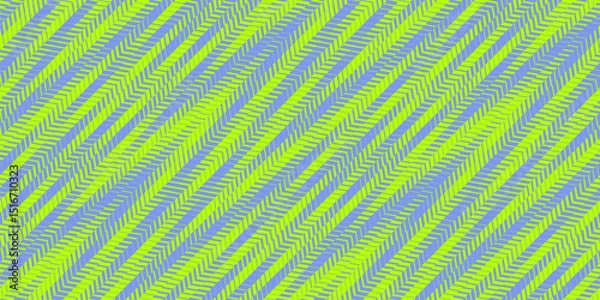 Fototapeta Vector abstract geometric seamless pattern with fading lines, tracks, halftone stripes. Extreme sport style background, urban art. Trending sporty texture. Neon green and blue. Dynamic creative design