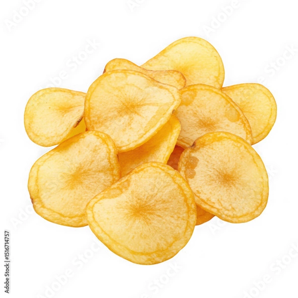Fototapeta Pile of potato chips snack on transparent background