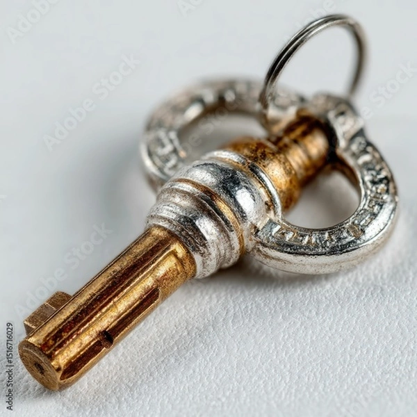 Fototapeta Unlocking Financial Security Symbolic Key Turning in Lock Business Environment Visual Concept
