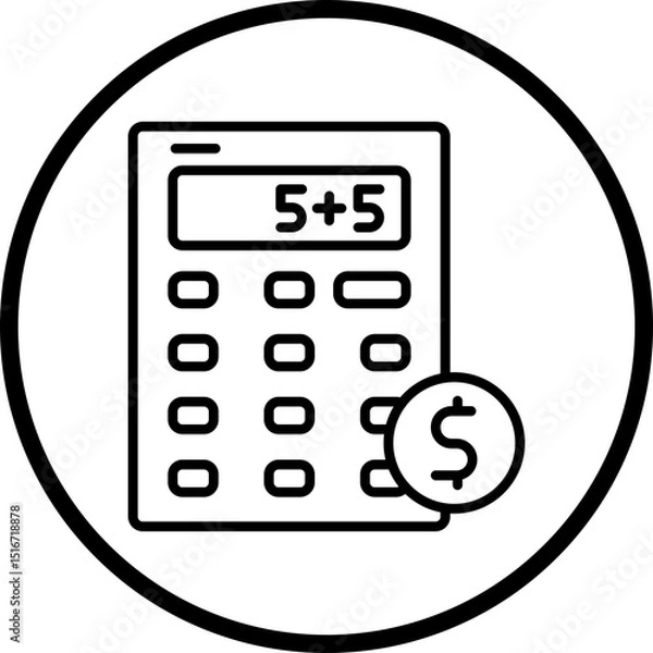 Fototapeta Calculating Line Icon Style