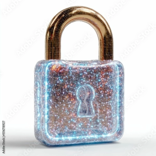 Obraz Locking Data Security Digital Screen Graphic Design Virtual Environment Isolated View Secure Concept
