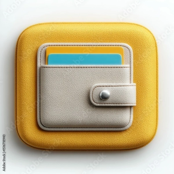 Obraz Digital Wallet Icon Displayed on Tablet Screen Isolated Environment Graphic Design Concept