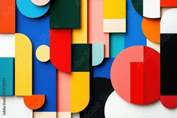 Fototapeta Abstract Colorful Geometric Shapes Composition