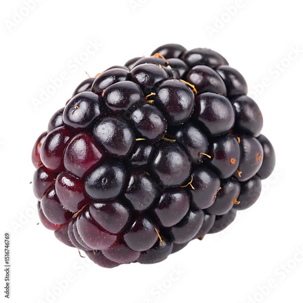 Fototapeta A blackberry single isolated on a transparent background