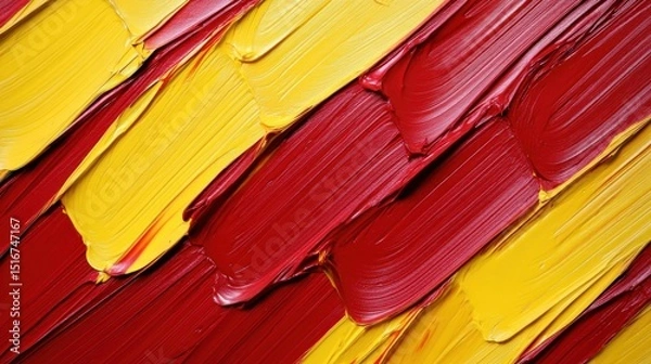 Fototapeta Abstract Brushstrokes of Red and Yellow